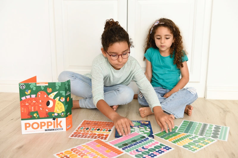 Dinosaurus sticker panorama mozaïek Poppik