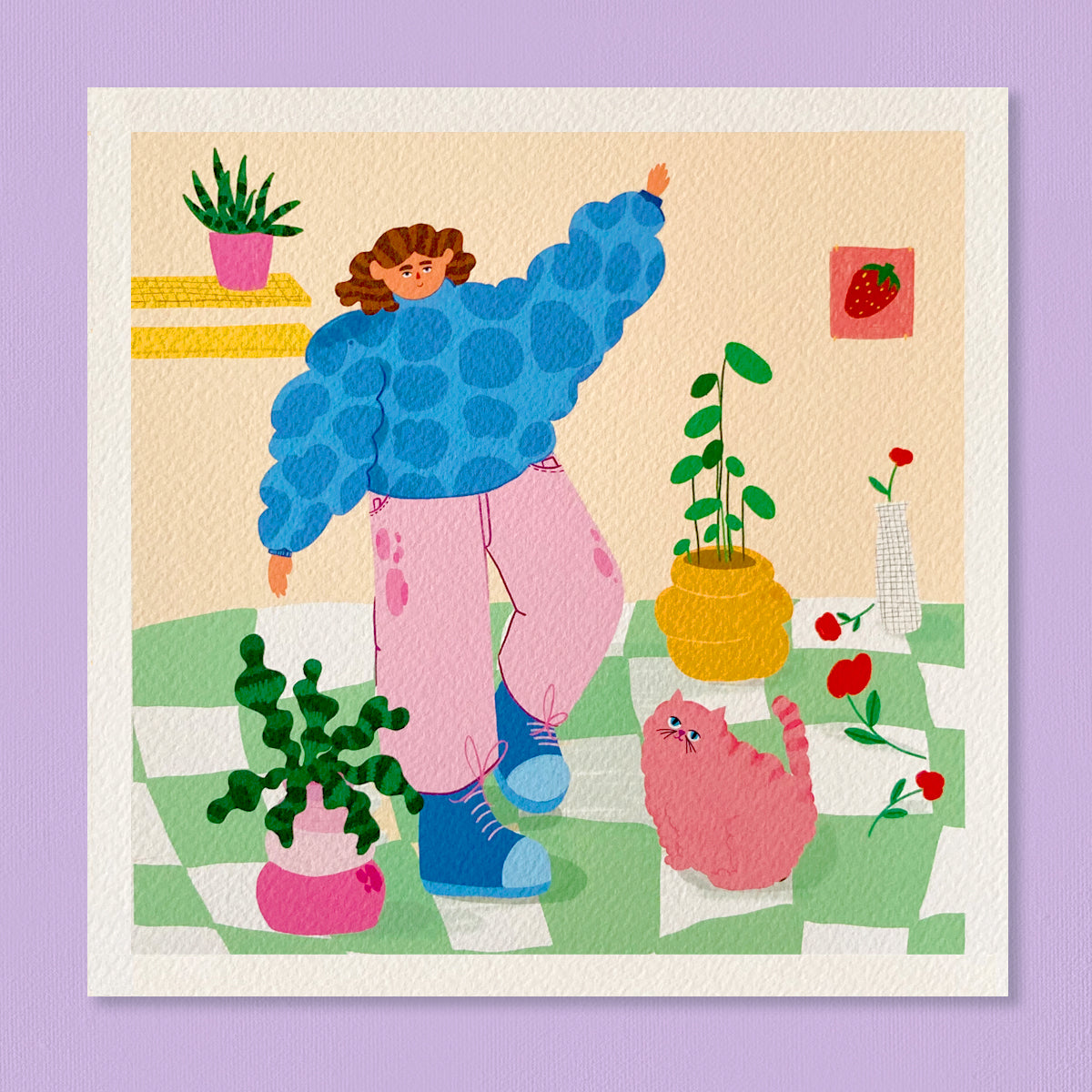 Print meisje met kat