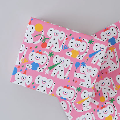 Wrap 'vrolijke feestvrienden' inpakpapier